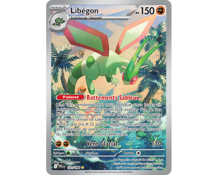 Libégon Pv 150 101/094 - Carte Illustration rare Secrète - Méga-Évolution Flammes Fantasmagoriques
