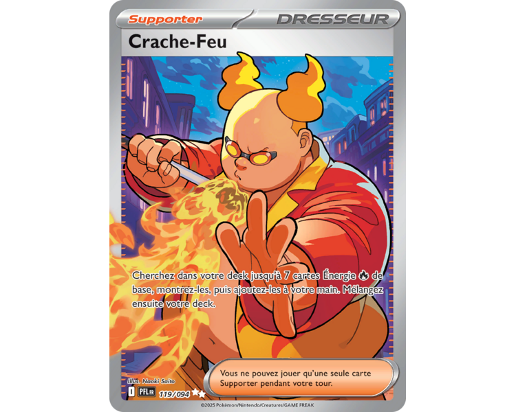 Crache-Feu Full Art 119/094 - Carte Ultra Rare Secrète - Méga-Évolution Flammes Fantasmagoriques