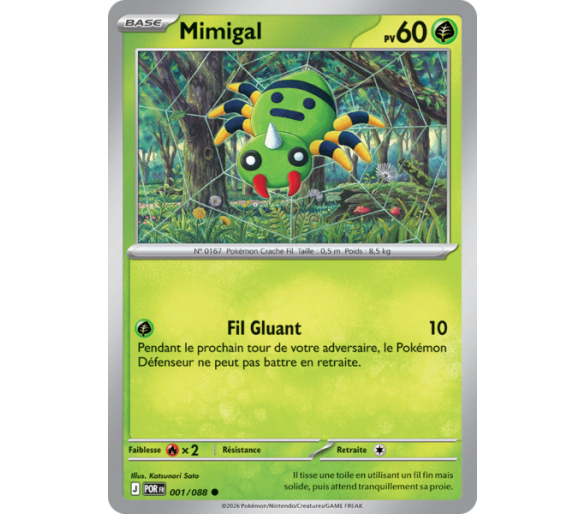 Mimigal Pv 60 001/88 - Carte Commune Reverse - Méga-Évolution Équilibre Parfait
