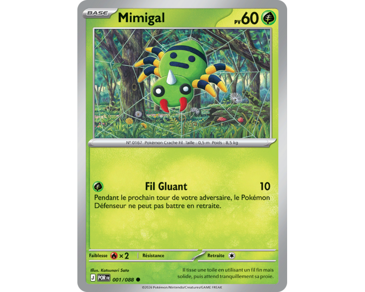 Mimigal Pv 60 001/88 - Carte Commune Reverse - Méga-Évolution Équilibre Parfait