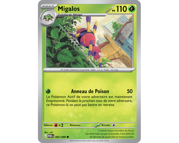 Migalos Pv 110 002/88 - Carte Commune Reverse - Méga-Évolution Équilibre Parfait