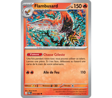 Flambusard Pv 150 014/88 - Carte Peu Commune Reverse - Méga-Évolution Équilibre Parfait