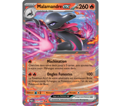 Malamandre-ex Pv 260 016/88 - Carte Double Rare - Méga-Évolution Équilibre Parfait