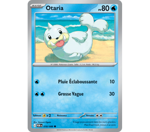 Otaria Pv 80 018/88 - Carte Commune Reverse - Méga-Évolution Équilibre Parfait