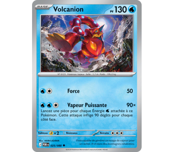 Volcanion Pv 130 025/88 - Carte Peu Commune Reverse - Méga-Évolution Équilibre Parfait