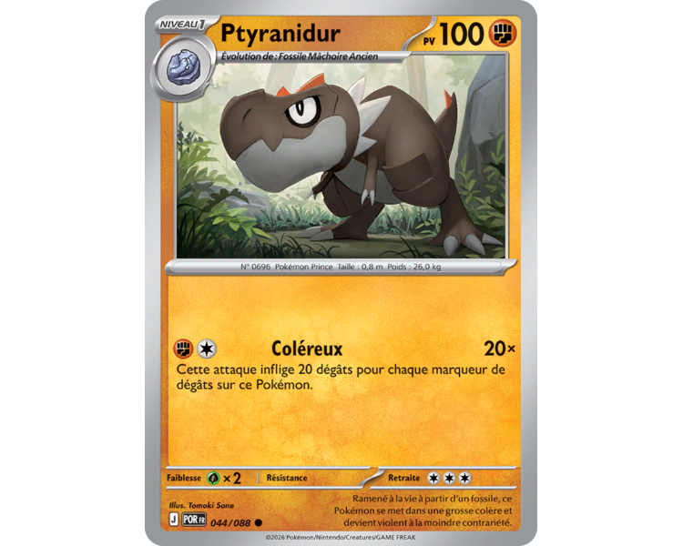 Ptyranidur Pv 100 044/88 - Carte Commune Reverse - Méga-Évolution Équilibre Parfait