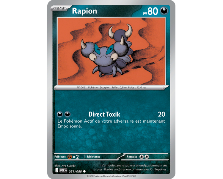 Rapion Pv 80 051/88 - Carte Commune Reverse - Méga-Évolution Équilibre Parfait