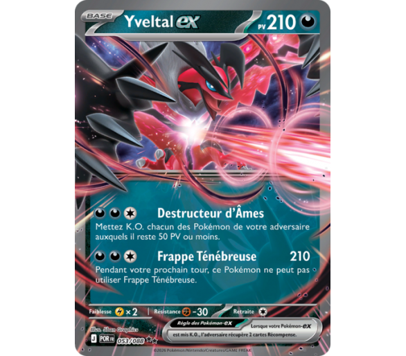 Yveltal-ex Pv 210 053/88 - Carte Double Rare - Méga-Évolution Équilibre Parfait