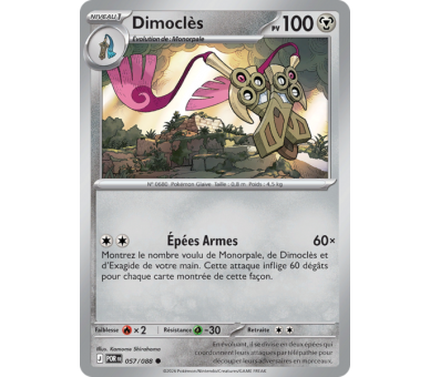 Dimoclès Pv 100 057/88 - Carte Commune Reverse - Méga-Évolution Équilibre Parfait