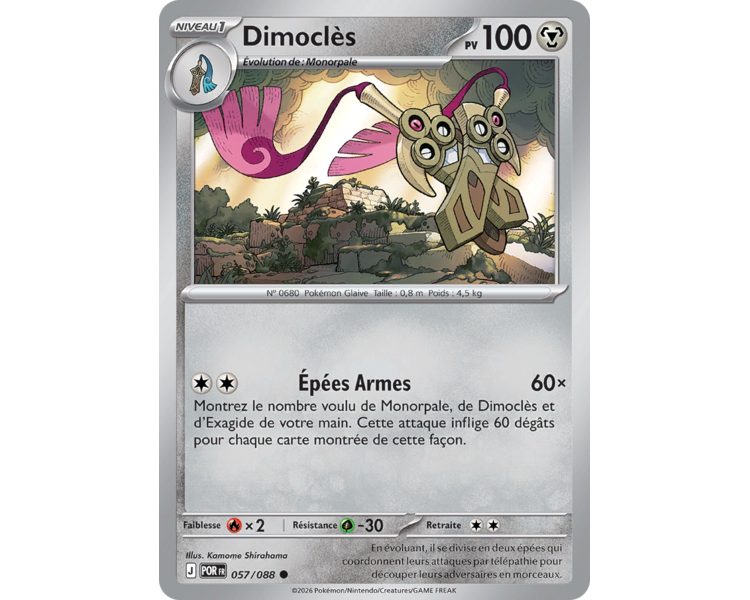 Dimoclès Pv 100 057/88 - Carte Commune Reverse - Méga-Évolution Équilibre Parfait