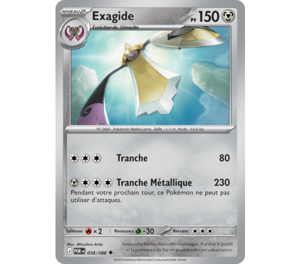Exagide Pv 150 058/88 - Carte Peu Commune Reverse - Méga-Évolution Équilibre Parfait