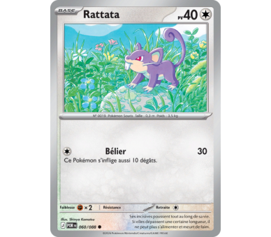 Rattata Pv 40 060/88 - Carte Commune Reverse - Méga-Évolution Équilibre Parfait