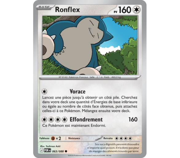 Ronflex Pv 160 063/88 - Carte Commune Reverse - Méga-Évolution Équilibre Parfait