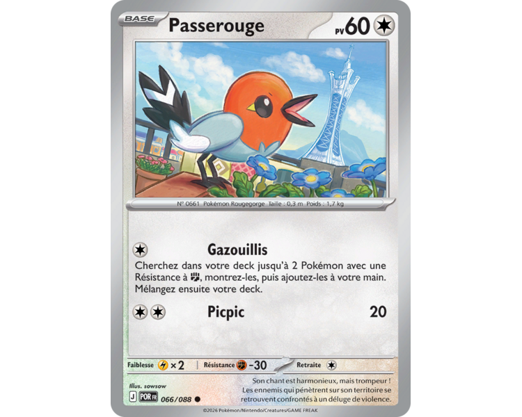 Passerouge Pv 60 066/88 - Carte Commune Reverse - Méga-Évolution Équilibre Parfait