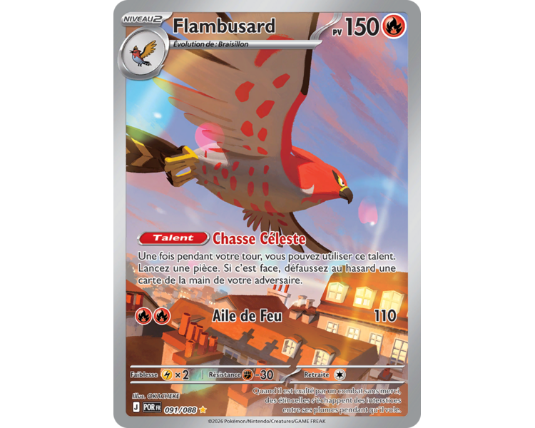 Flambusard Pv 80 91/88 - Carte Illustration Rare Secrète - Méga-Évolution Équilibre Parfait