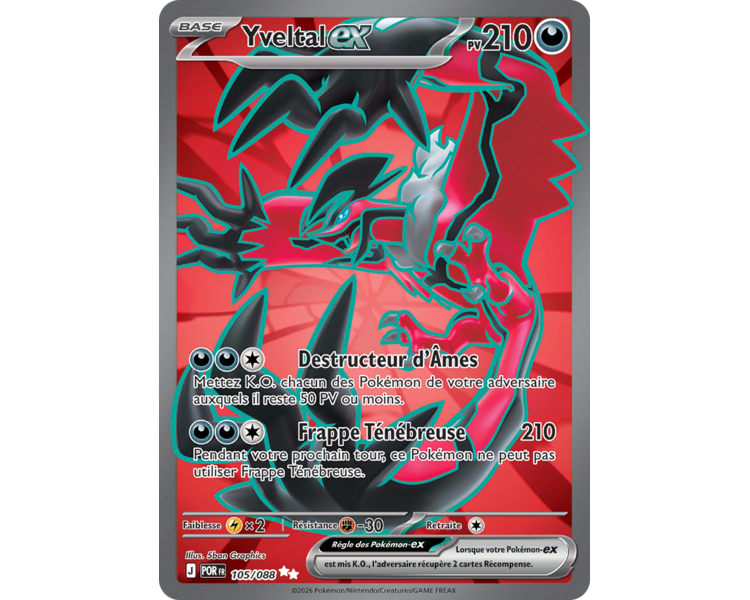 Yveltal-ex Pv 210 105/88 - Carte Ultra Rare Secrète - Méga-Évolution Équilibre Parfait