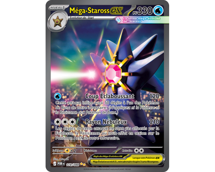 Méga-Staross-ex Pv 330 118/88 - Carte Illustration Spéciale Rare Secrète - Méga-Évolution Équilibre Parfait
