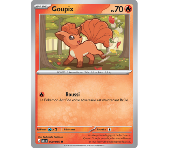 Goupix Pv 70 008/86 - Carte Commune Reverse - Méga-Évolution Chaos Ascendant