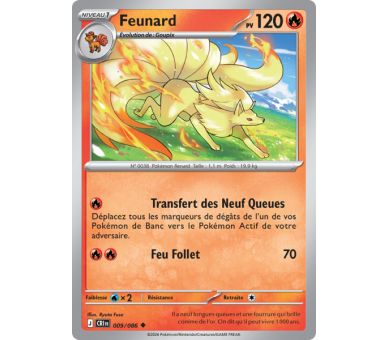 Feunard Pv 120 009/86 - Carte Peu Commune Reverse - Méga-Évolution Chaos Ascendant