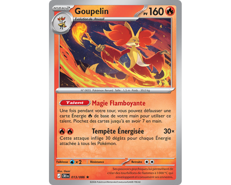 Goupelin Pv 160 013/86 - Carte Rare Reverse - Méga-Évolution Chaos Ascendant