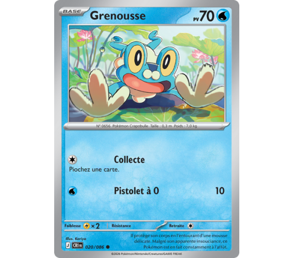 Grenousse Pv 70 020/86 - Carte Commune Reverse - Méga-Évolution Chaos Ascendant