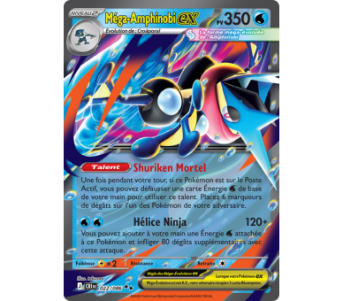Méga-Amphinobi-ex Pv 350 022/086 - Carte Double Rare - Méga-Évolution Chaos Ascendant