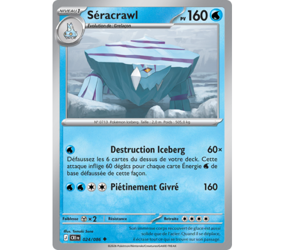 Séracrawl Pv 160 024/86 - Carte Peu Commune - Méga-Évolution Chaos Ascendant
