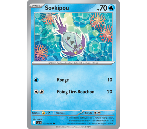 Sovkipou Pv 70 025/86 - Carte Commune Reverse - Méga-Évolution Chaos Ascendant