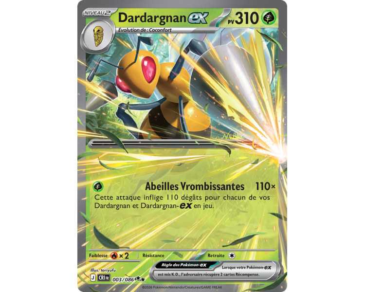 Dardargnan-ex Pv 310 003/086 - Carte Double Rare - Méga-Évolution Chaos Ascendant