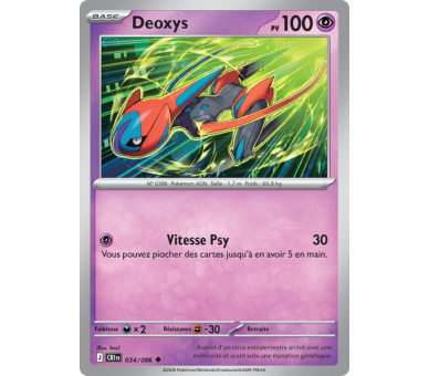 Deoxys Pv 100 034/86 - Carte Peu Commune Reverse - Méga-Évolution Chaos Ascendant