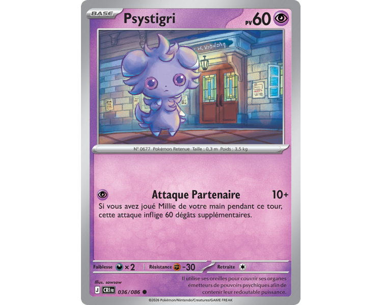 Psystigri Pv 60 036/86 - Carte Commune Reverse - Méga-Évolution Chaos Ascendant