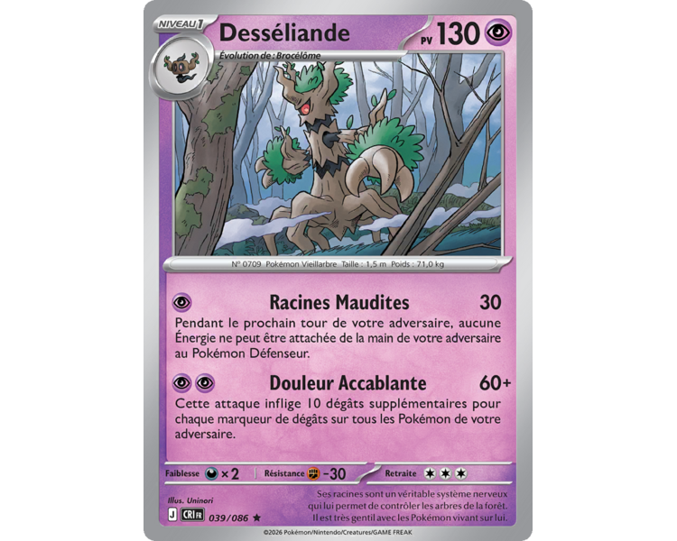 Desséliande Pv 130 039/86 - Carte Rare Reverse - Méga-Évolution Chaos Ascendant