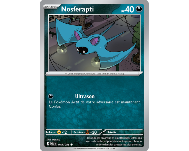 Nosferapti Pv 40 049/86 - Carte Commune Reverse - Méga-Évolution Chaos Ascendant