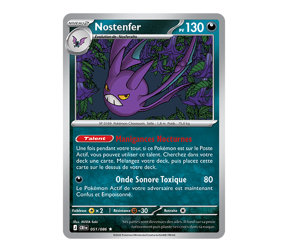 Nostenfer Pv 130 051/86 - Carte Rare Holographique - Méga-Évolution Chaos Ascendant