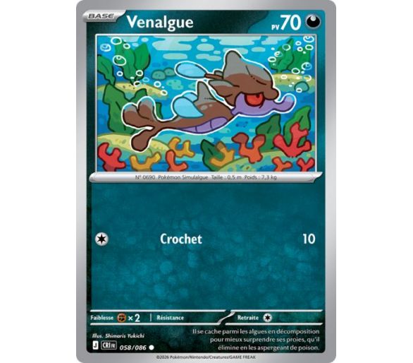 Venalgue Pv 70 058/86 - Carte Commune Reverse - Méga-Évolution Chaos Ascendant