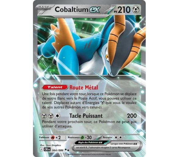 Cobaltium-ex Pv 210 064/086 - Carte Double Rare - Méga-Évolution Chaos Ascendant