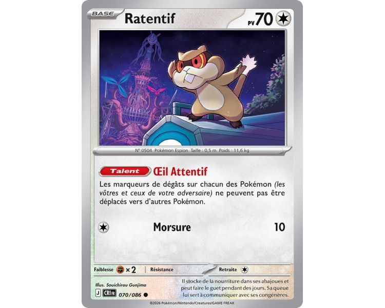 Ratentif Pv 70 070/86 - Carte Commune Reverse - Méga-Évolution Chaos Ascendant
