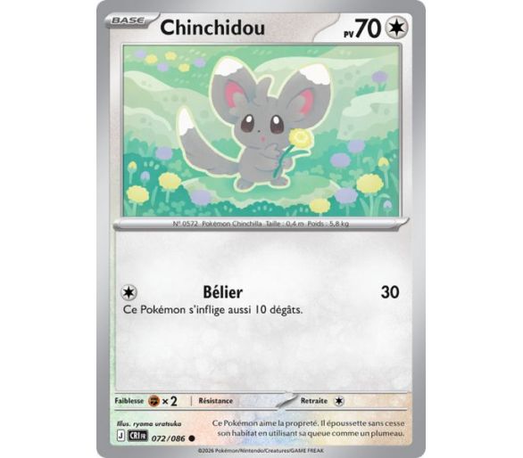 Chinchidou Pv 70 072/86 - Carte Commune Reverse - Méga-Évolution Chaos Ascendant