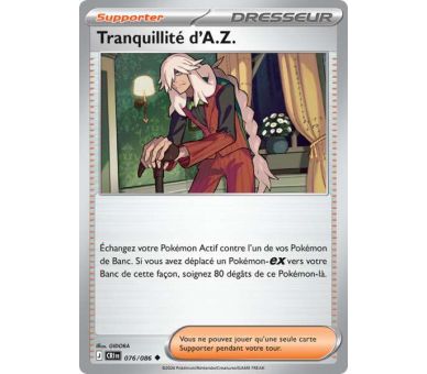 Supporter Tranquillité d'A.Z. 76/86 - Carte Peu Commune Reverse - Méga-Évolution Chaos Ascendant