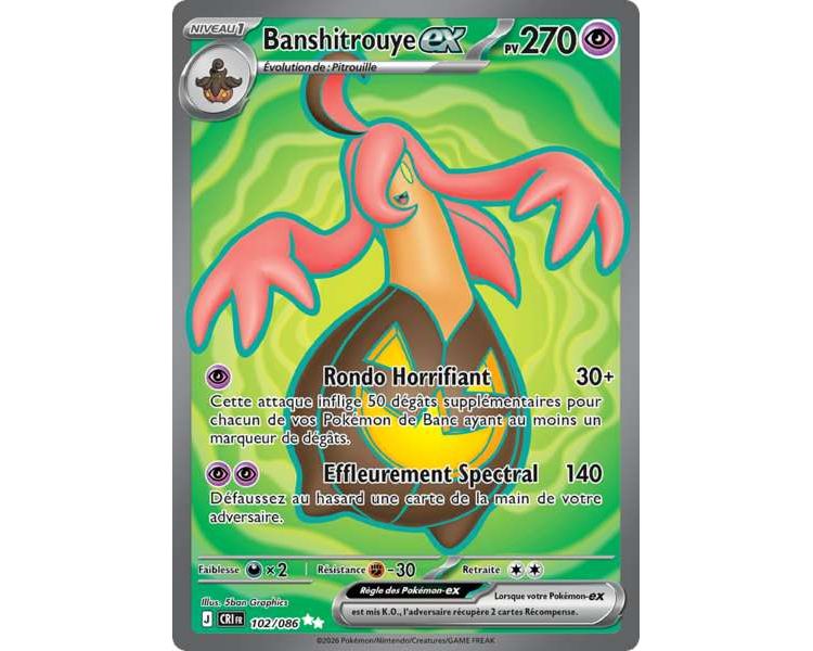 Banshitrouye-ex Pv 270 102/86 - Carte Secrète Ultra rare - Méga-Évolution Chaos Ascendant