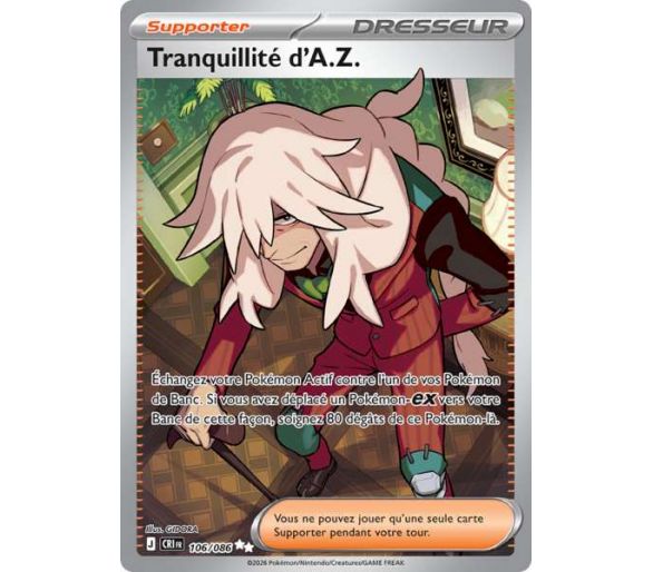 Supporter Tranquillité d'A.Z. 106/86 - Carte Secrète Ultra Rare - Méga-Évolution Chaos Ascendant