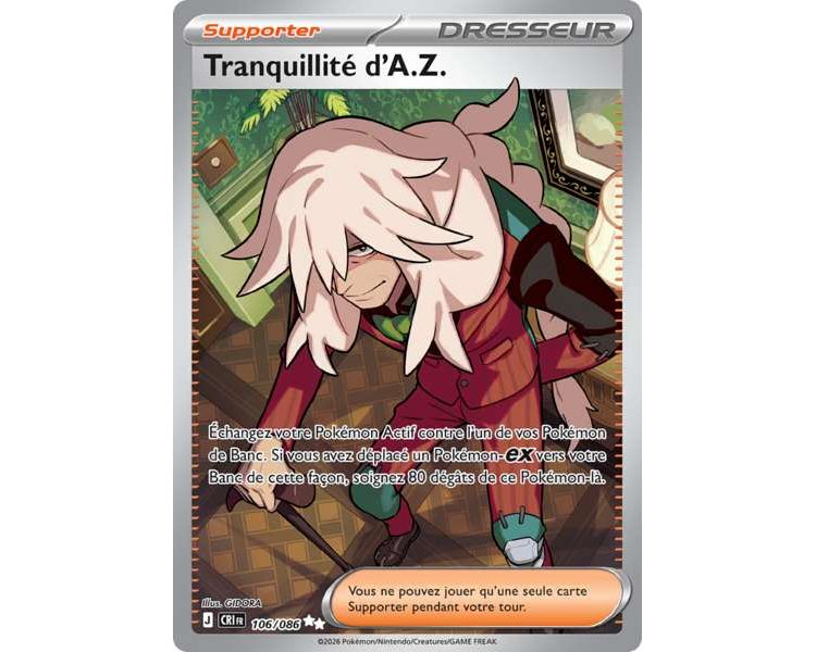 Supporter Tranquillité d'A.Z. 106/86 - Carte Secrète Ultra Rare - Méga-Évolution Chaos Ascendant