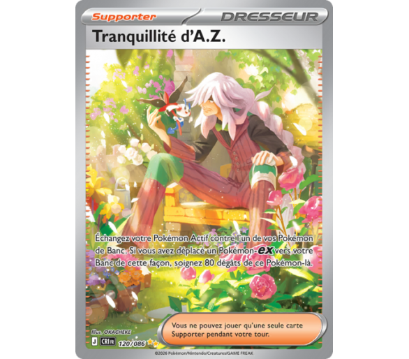 Supporter Tranquillité d'A.Z. 120/86 - Carte Illustration spéciale rare - Méga-Évolution Chaos Ascendant