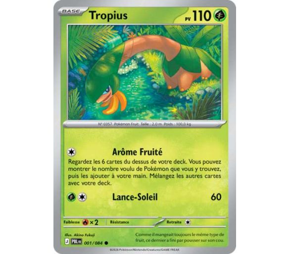 Tropius Pv 110 001/084- Carte Commune - Méga-Évolution Nuit Noire