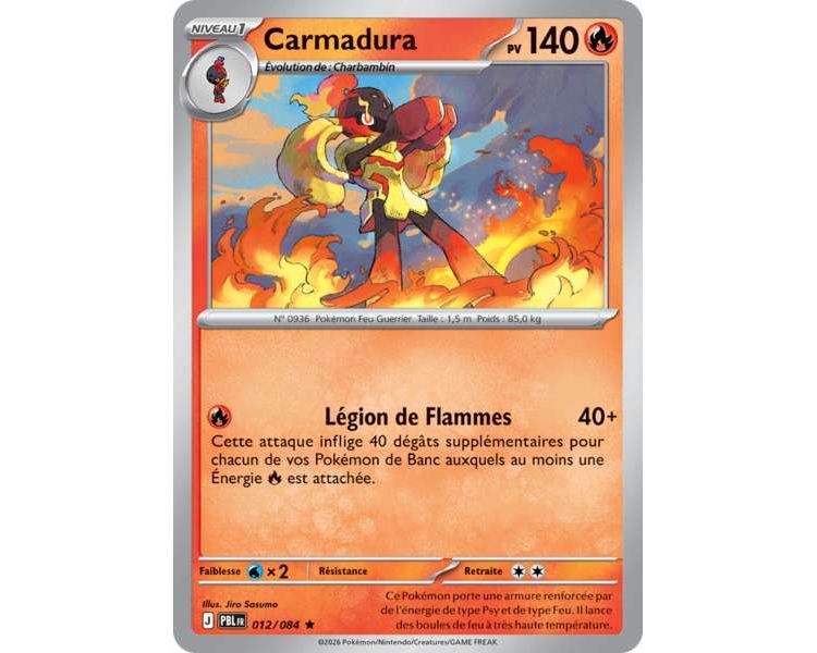 Carmadura Pv 140 012/084 - Carte Rare Reverse - Méga-Évolution Nuit Noire