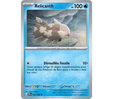 Relicanth Pv 100 017/084 - Carte Peu Commune Reverse - Méga-Évolution Nuit Noire