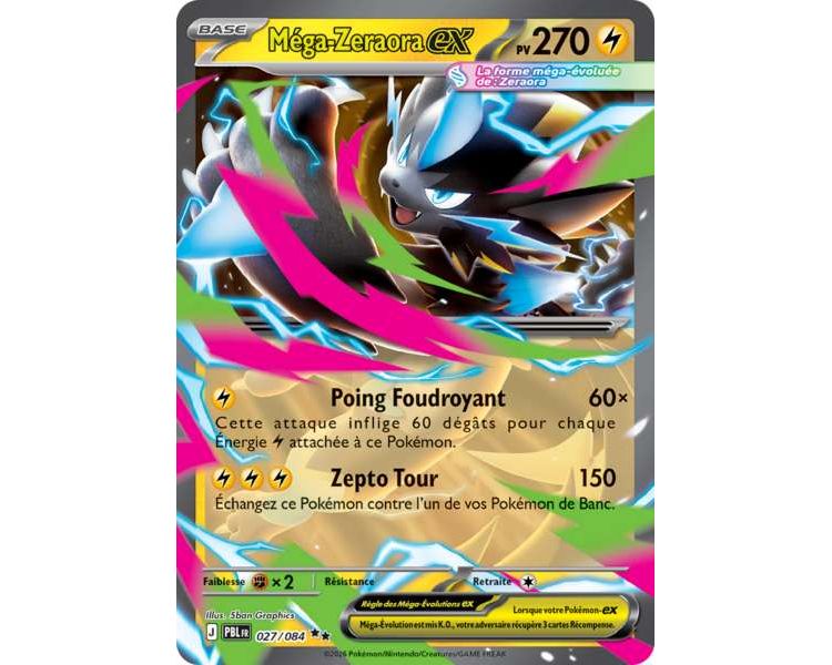 Méga-Zeraora-ex Pv 270 027/084 - Carte Double Rare - Méga-Évolution Nuit Noire