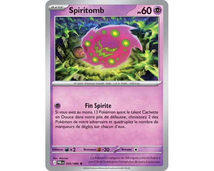Spiritomb Pv 60 035/084 - Carte Rare Holographique - Méga-Évolution Nuit Noire