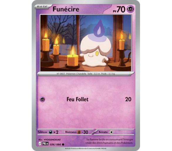 Funécire Pv 70 036/084 - Carte Commune Reverse - Méga-Évolution Nuit Noire