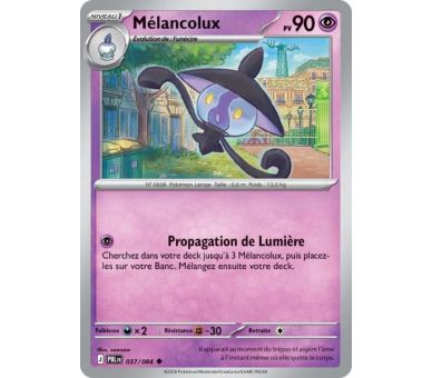 Mélancolux Pv 90 037/084 - Carte Peu Commune Reverse - Méga-Évolution Nuit Noire